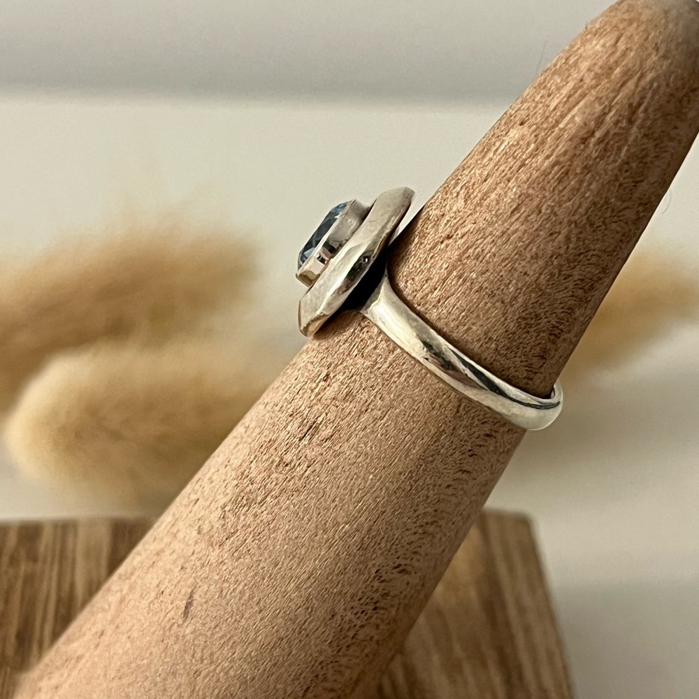 925 Solid Sterling Silver Blue Topaz Gemstone Rin… - image 3